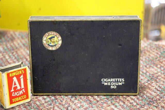 Vintage Black Players Navy Cut 50 Medium Cut Cigarettes Tin