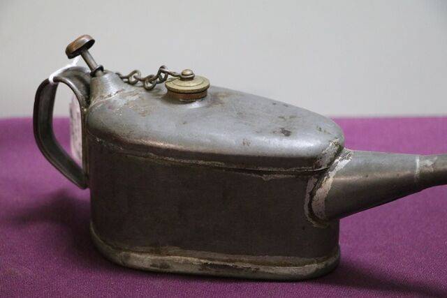 Vintage Boat Shape Button Pump Oiler 