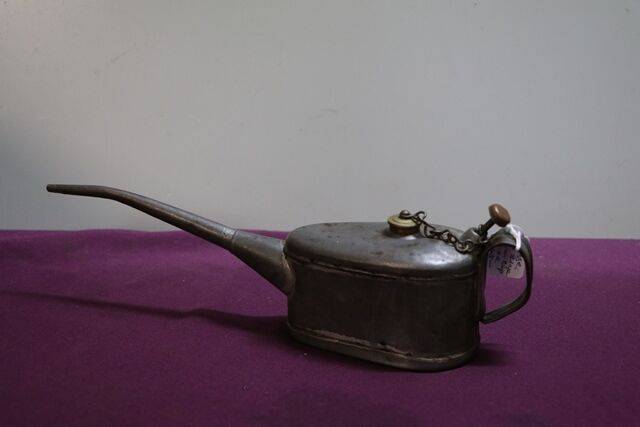 Vintage Boat Shape Button Pump Oiler 
