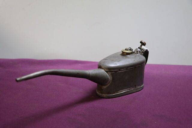 Vintage Boat Shape Button Pump Oiler 