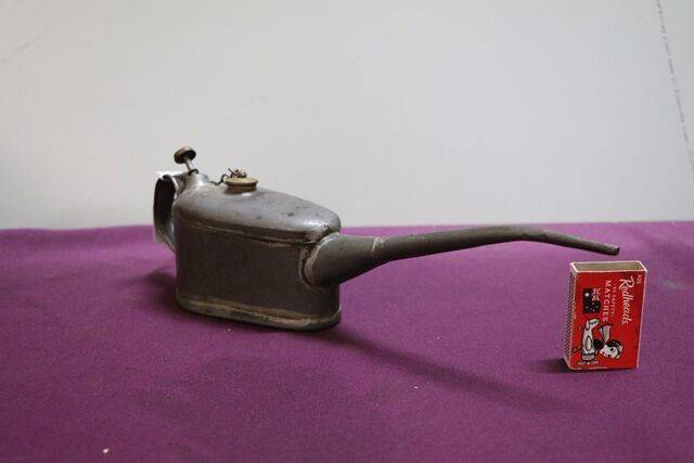 Vintage Boat Shape Button Pump Oiler 