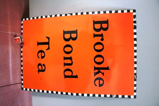Vintage Brooke Bond Tea Enamel Advertising Sign 