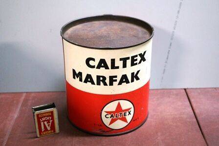 Vintage Caltex Marfax 5lb Grease Tin