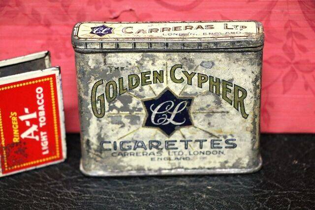 Vintage Carreras Golden Cypher Cigarettes Tin