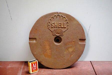 Vintage Cast Iron Sandblasted SHELL Tank Cover 