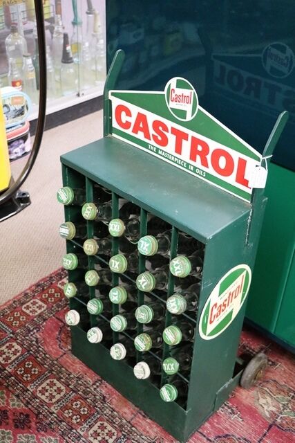 Vintage Castrol Garage Forecourt 25Division Oil Bottle Trolley