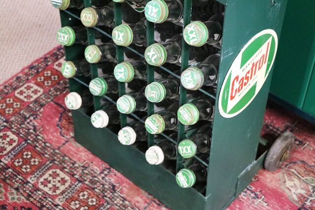 Vintage Castrol Garage Forecourt 25Division Oil Bottle Trolley