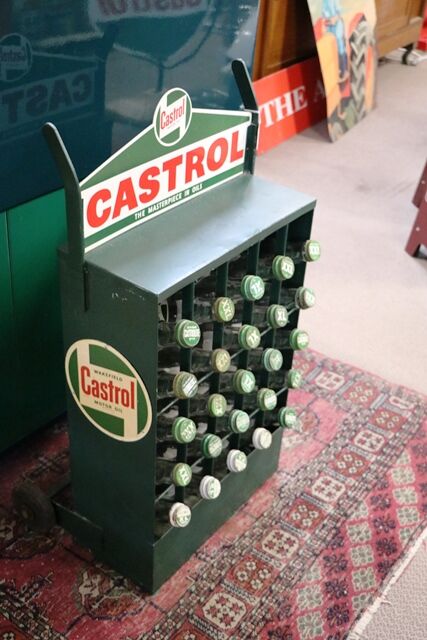 Vintage Castrol Garage Forecourt 25Division Oil Bottle Trolley