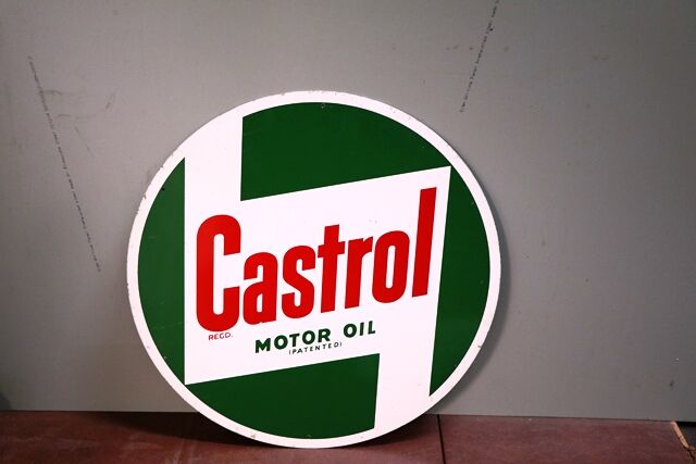 Vintage Castrol L Round Screen Printed Tin Sign