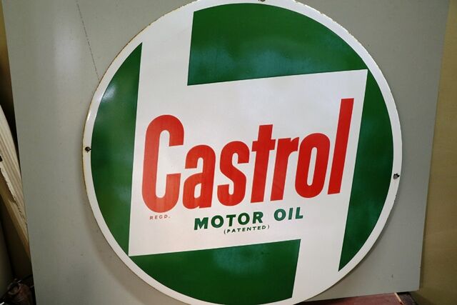 Vintage Castrol Z Round Enamel Advertising Sign 