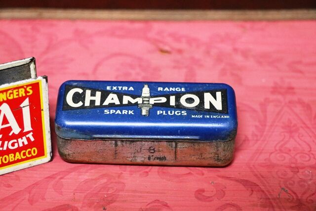 Vintage Champion Extra Range Spark Plug Tin