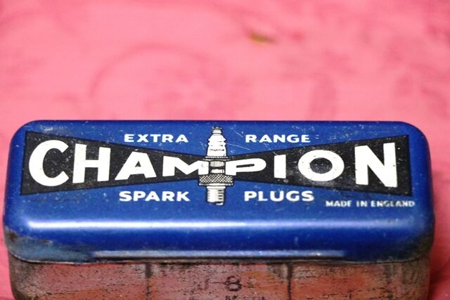 Vintage Champion Extra Range Spark Plug Tin