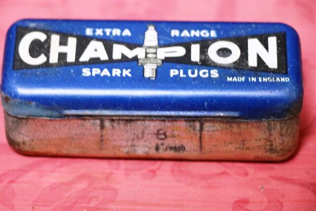 Vintage Champion Extra Range Spark Plug Tin