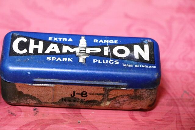 Vintage Champion Extra Range Spark Plug Tin