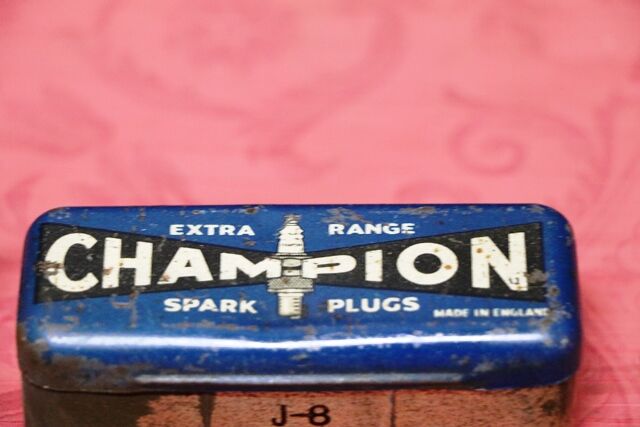 Vintage Champion Extra Range Spark Plug Tin