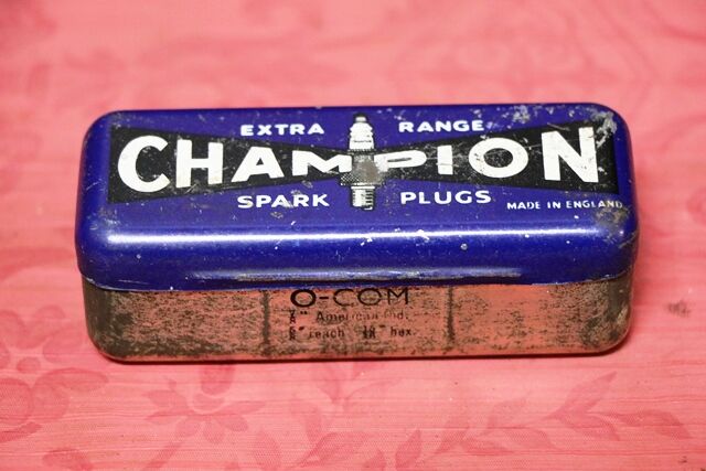 Vintage Champion Single Spark Plug Tin