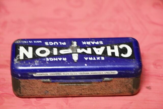 Vintage Champion Single Spark Plug Tin
