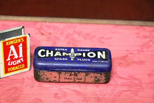Vintage Champion Spark Plugs Tin