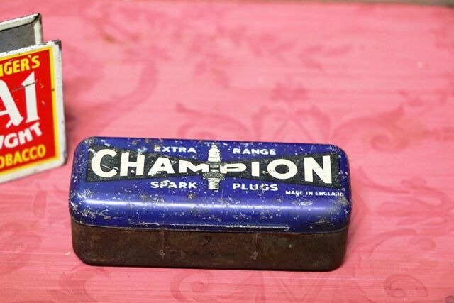Vintage Champion Spark Plugs Tin