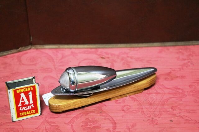 Vintage Chrome Park Light Wood Mounted