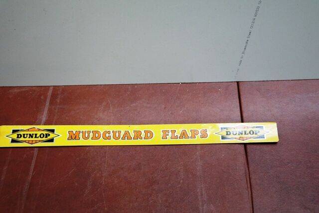 Vintage Dunlop Mudguard Flaps Shelf Strip Sign 