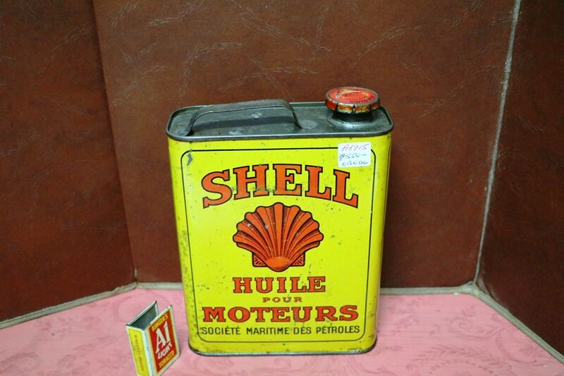Vintage Early French Shell Motor Oil 2 litre Tin
