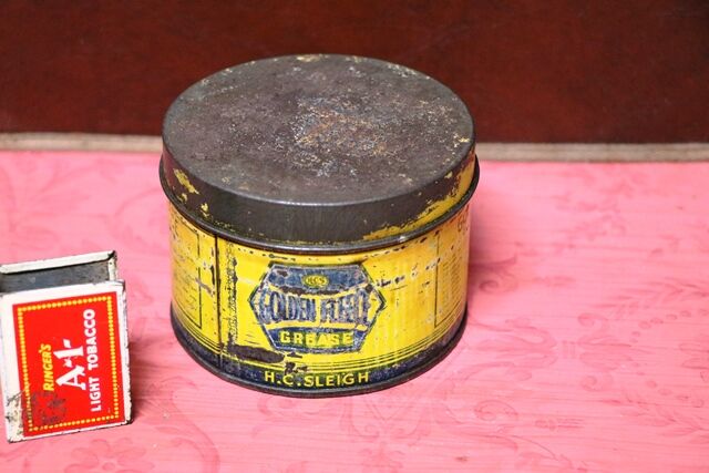 Vintage Early Golden Fleece HEX One Pound Grease Tin