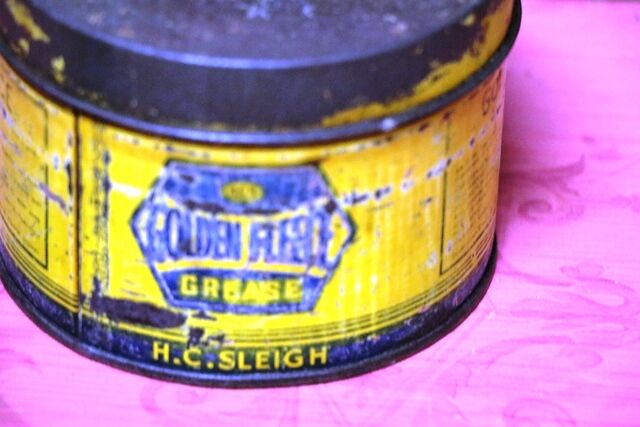 Vintage Early Golden Fleece HEX One Pound Grease Tin