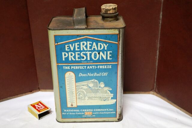 Vintage Eveready Prestone AntiFreeze 1 US gallon Tin