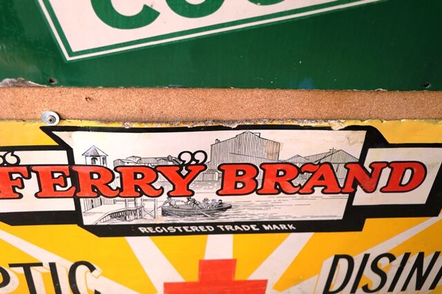 Vintage Ferry Brand AntisepticDisinfectant Enamel Sign 