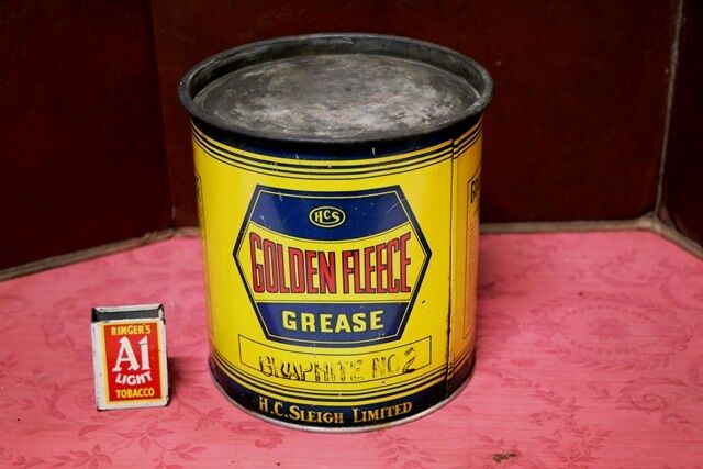 Vintage Golden Fleece HEX 5lb Graphite No 2 Grease Tin