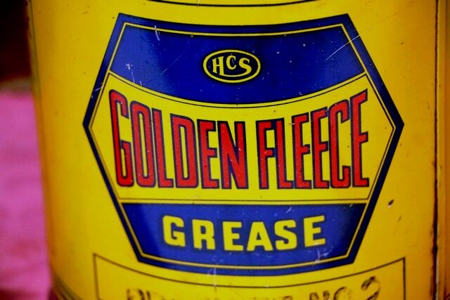 Vintage Golden Fleece HEX 5lb Graphite No 2 Grease Tin