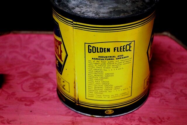 Vintage Golden Fleece HEX 5lb Graphite No 2 Grease Tin