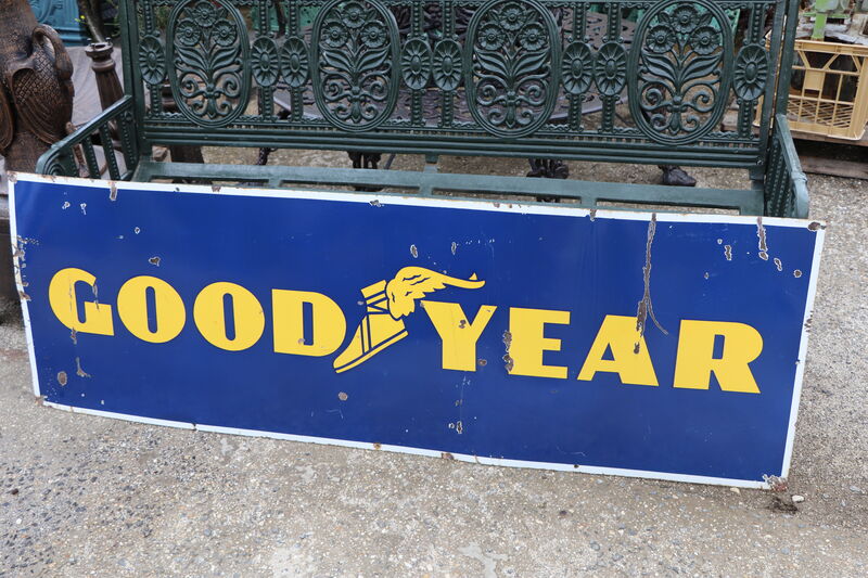 Vintage GoodYear Tyres Enamel Advertising Sign 
