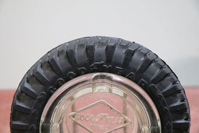 Vintage Good Year Tyre Rubber and Glass Promotional Ashtray