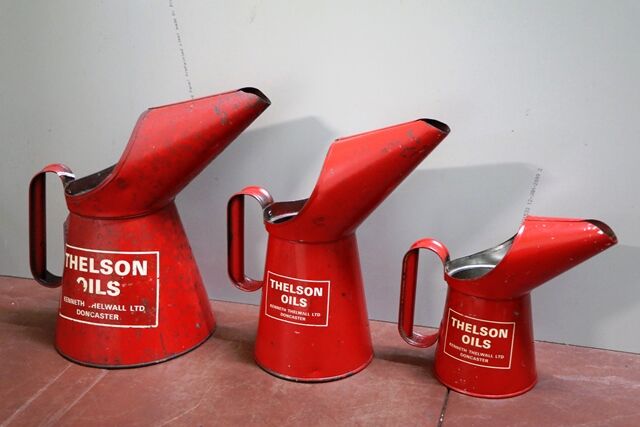 Vintage Graduated Set of 3 Thelson Oils JugPourers