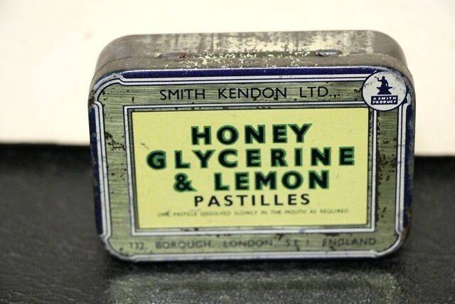 Vintage Honey Glycerine and Lemon Pastilles Tin 