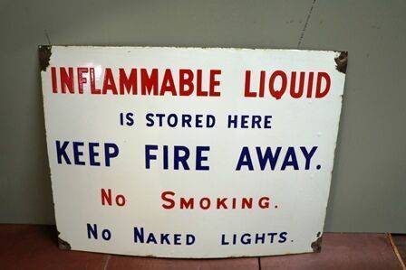 Vintage Inflammable Liquid Enamel Sign 