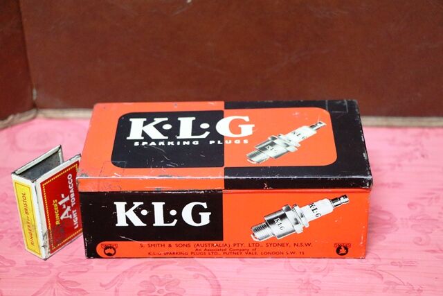 Vintage KLG Spark Plug Pictorial Tin