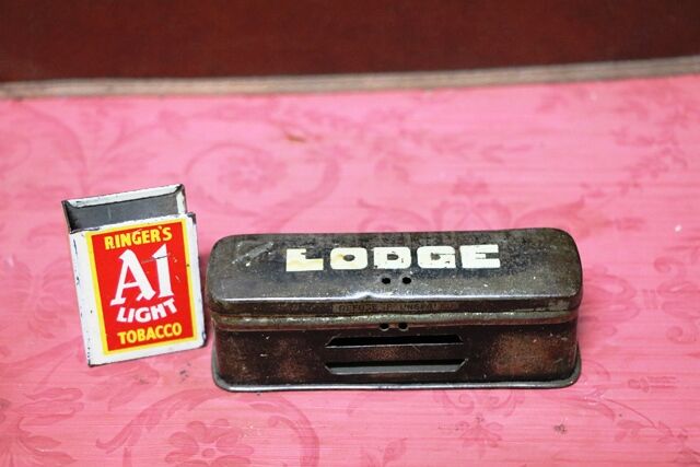 Vintage LODGE Spark Plug Tin
