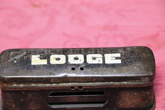 Vintage LODGE Spark Plug Tin