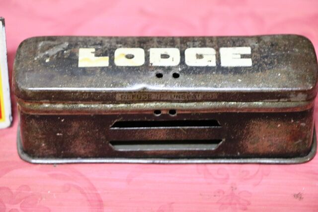 Vintage LODGE Spark Plug Tin