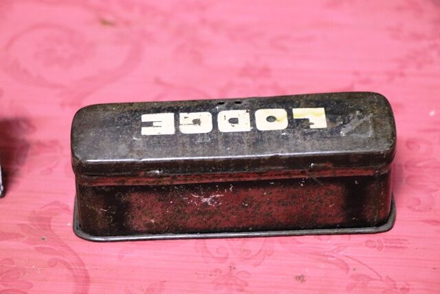 Vintage LODGE Spark Plug Tin