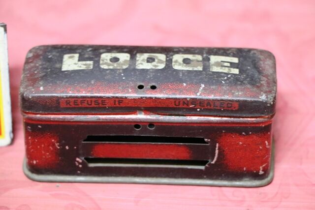 Vintage LODGE Spark Plug Tin