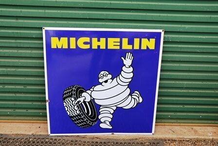 Vintage Michelin Bibendum Tyres Advertising Enamel Sign 