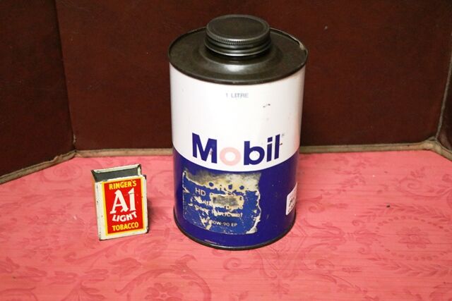 Vintage Mobil HD SAE 8090 I litre Gear Oil Tin
