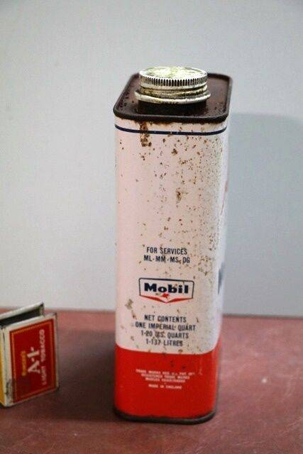 Vintage Mobiloil Pegasus One Quart Oil Tin