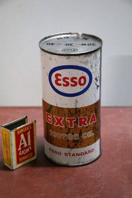 Vintage New Old Stock Esso Extra Motor Oil Tin