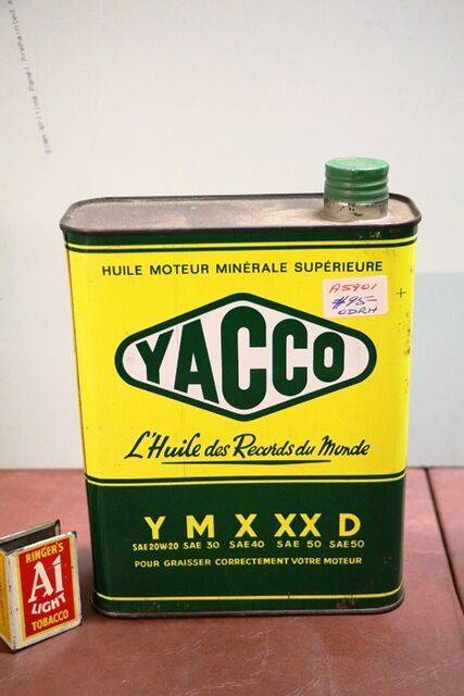 Vintage New Old Stock Yacco Motor Oil Tin