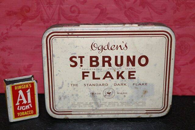 Vintage Ogdenand39s St Bruno Flake Tobacco Tin